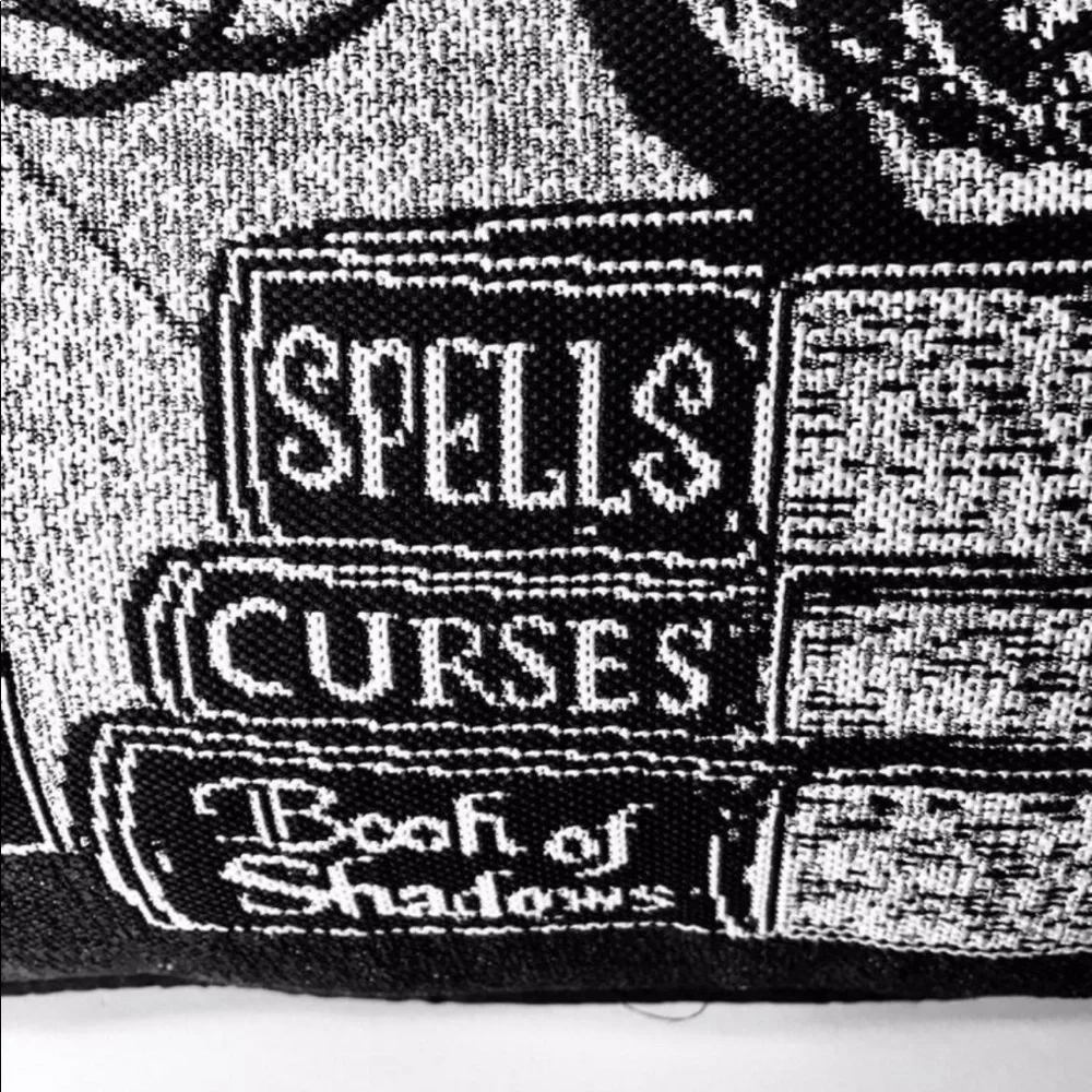 Halloween Skull Pillow Candlelabra Poison Spell Books Black